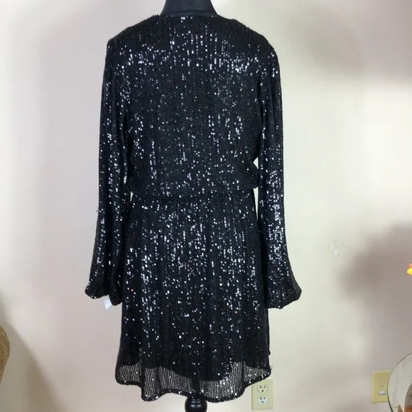 NEW Piombo Black Sequent Dress - Picture 6 of 10